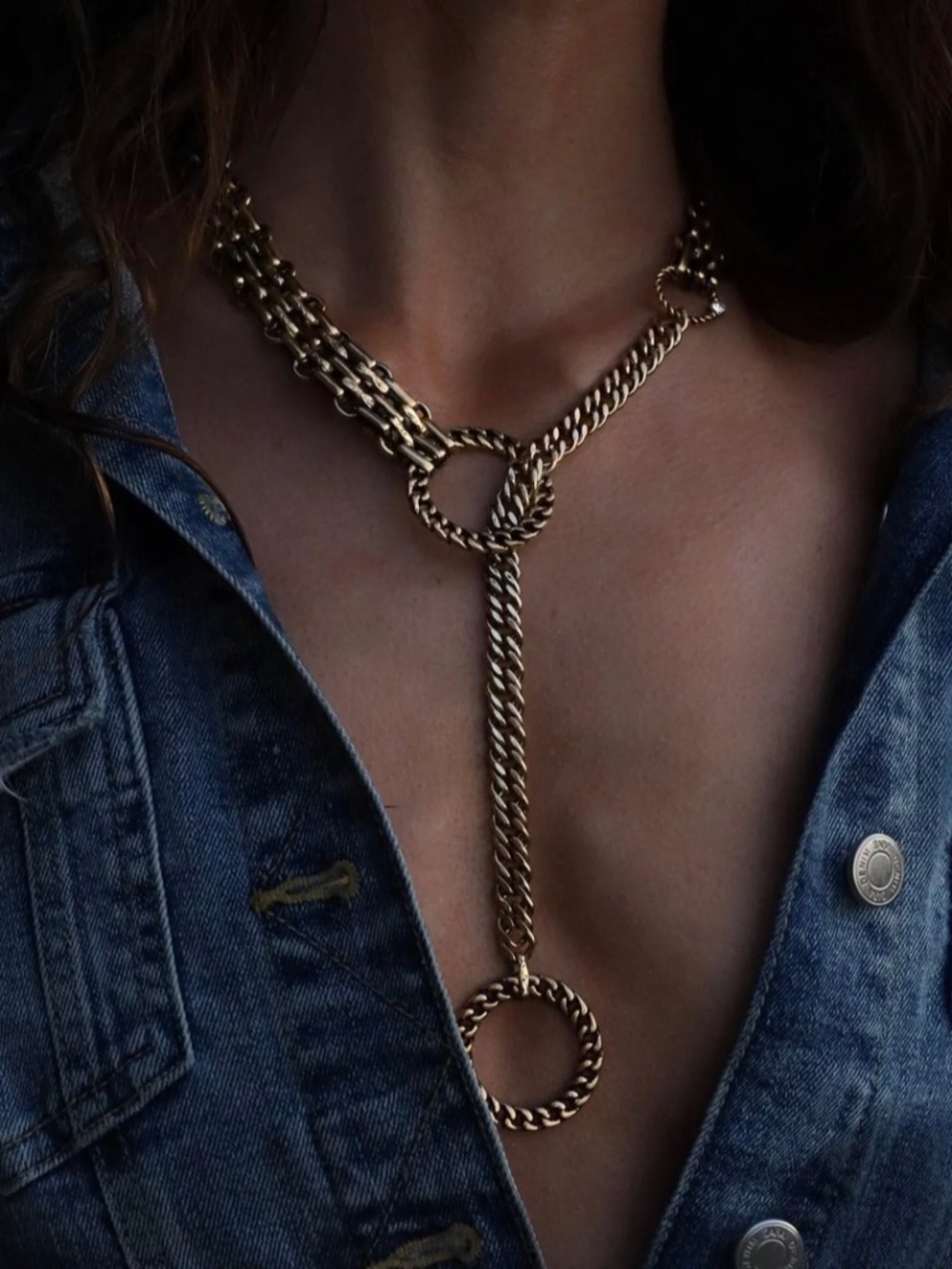 NEW! Chunky Slip Chain Necklace, Gold Filled Choker Necklace, Cuban Link Chain,
